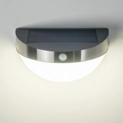 Hofstein Pori Aussenwandleuchte Solar LED Chrom, 1-flammig, Bewegungsmelder -Außenleuchten Verkäufe pori aussenwandleuchte solar h3023600 9