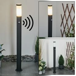 Hofstein Ruti Wegeleuchte Schwarz, 1-flammig, Bewegungsmelder