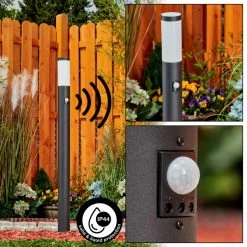 Hofstein Ruti Wegeleuchte Schwarz, 1-flammig, Bewegungsmelder