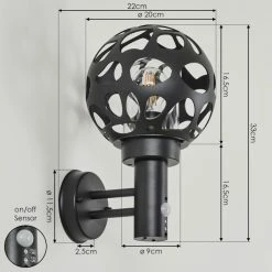 Hofstein Saaseg Au&szlig;enwandleuchte Anthrazit, 1-flammig, Bewegungsmelder -Außenleuchten Verkäufe saaseg aussenwandleuchte h3438558 3