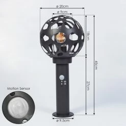 Hofstein Saaseg Wegeleuchte Schwarz, 1-flammig, Bewegungsmelder -Außenleuchten Verkäufe saaseg wegeleuchte h3438848 3