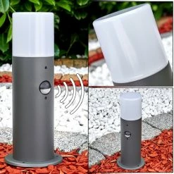 Hofstein Schafhaus Sockelleuchte Anthrazit, 1-flammig, Bewegungsmelder