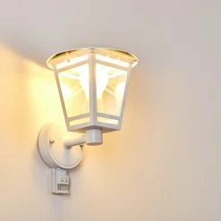 Hofstein Siera Außenwandleuchte Weiß, 1-flammig, Bewegungsmelder -Außenleuchten Verkäufe siera aussenwandleuchte h3029947 8