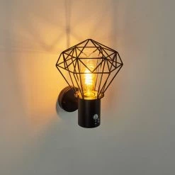 Hofstein Solda Außenwandleuchte Schwarz, 1-flammig, Bewegungsmelder -Außenleuchten Verkäufe solda aussenwandleuchte h3401446 10