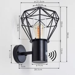 Hofstein Solda Außenwandleuchte Schwarz, 1-flammig, Bewegungsmelder -Außenleuchten Verkäufe solda aussenwandleuchte h3401446 11