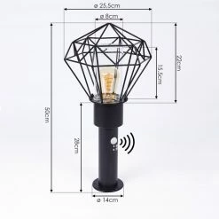 Hofstein Solda Wegeleuchte Schwarz, 1-flammig, Bewegungsmelder -Außenleuchten Verkäufe solda wegeleuchte h3409008 3