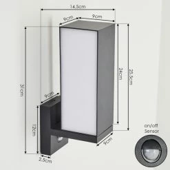 Hofstein Swanek Außenwandleuchte LED Anthrazit, 1-flammig, Bewegungsmelder -Außenleuchten Verkäufe swanek aussenwandleuchte h3428818 3
