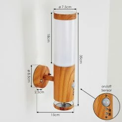 Hofstein Tenvik Außenwandleuchte LED Braun, Holzoptik, 2-flammig, Bewegungsmelder -Außenleuchten Verkäufe tenvik aussenwandleuchte h3432631 3