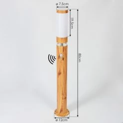 Hofstein Tenvik Wegeleuchte Braun, Holz dunkel, 1-flammig, Bewegungsmelder -Außenleuchten Verkäufe tenvik wegeleuchte h3427798 3