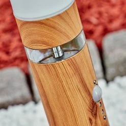 Hofstein Tenvik Wegeleuchte Chrom, Braun, Transparent, Klar, Holzoptik, 1-flammig, Bewegungsmelder -Außenleuchten Verkäufe tenvik wegeleuchte h3599914 5