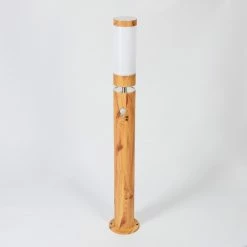 Hofstein Tenvik Wegeleuchte Chrom, Braun, Transparent, Klar, Holzoptik, 1-flammig, Bewegungsmelder -Außenleuchten Verkäufe tenvik wegeleuchte h3599914 7