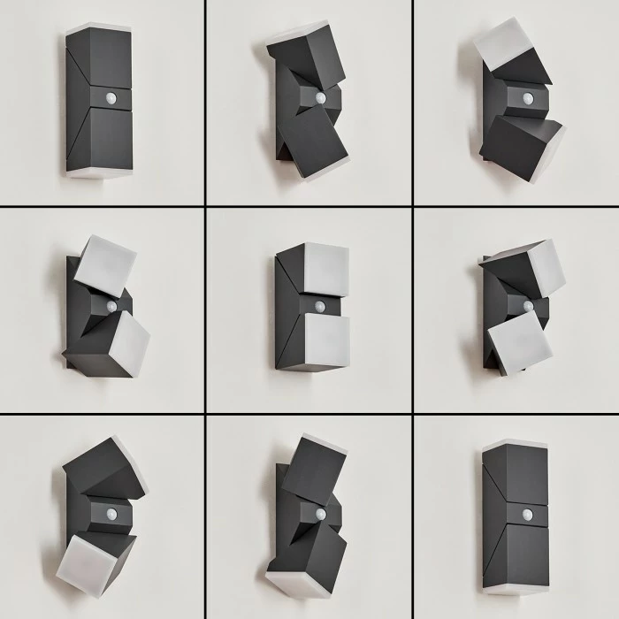 Hofstein Toogong Außenwandleuchte LED Anthrazit, 2-flammig, Bewegungsmelder 2 Hofstein Toogong Außenwandleuchte LED Anthrazit, 2-flammig, Bewegungsmelder – Bild 2