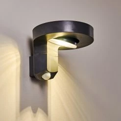 Hofstein Townsville Solar-Außenwandleuchte LED Schwarz, 1-flammig, Bewegungsmelder -Außenleuchten Verkäufe townsville solar aussenwandleuchte h3304853 do1 13