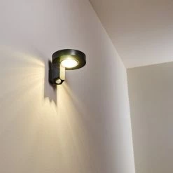 Hofstein Townsville Solar-Außenwandleuchte LED Schwarz, 1-flammig, Bewegungsmelder -Außenleuchten Verkäufe townsville solar aussenwandleuchte h3304853 do1 4