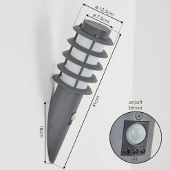 Hofstein Tunes Außenwandleuchte Anthrazit, 1-flammig, Bewegungsmelder -Außenleuchten Verkäufe tunes aussenwandleuchte h3459119 2