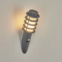 Hofstein Tunes Außenwandleuchte Anthrazit, 1-flammig, Bewegungsmelder -Außenleuchten Verkäufe tunes aussenwandleuchte h3459119 7