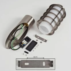 Hofstein Tunes Außenwandleuchte Nickel-Matt, 1-flammig, Bewegungsmelder -Außenleuchten Verkäufe tunes aussenwandleuchte h3539774 4