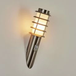 Hofstein Tunes Außenwandleuchte Nickel-Matt, 1-flammig, Bewegungsmelder -Außenleuchten Verkäufe tunes aussenwandleuchte h3539774 7