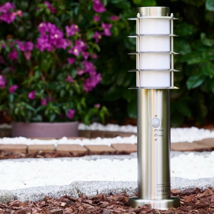 Hofstein Tunes Sockelleuchte Edelstahl, 1-flammig, Bewegungsmelder 10 Hofstein Tunes Sockelleuchte Edelstahl, 1-flammig, Bewegungsmelder – Bild 10