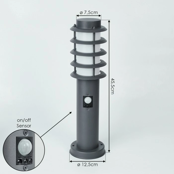Hofstein Tunes Sockelleuchte Anthrazit, 1-flammig, Bewegungsmelder 7 Hofstein Tunes Sockelleuchte Anthrazit, 1-flammig, Bewegungsmelder – Bild 7