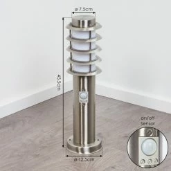 Hofstein Tunes Wegeleuchte Nickel-Matt, 1-flammig, Bewegungsmelder -Außenleuchten Verkäufe tunes wegeleuchte h3456897 3