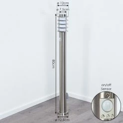 Hofstein Tunes Wegeleuchte Nickel-Matt, 1-flammig, Bewegungsmelder -Außenleuchten Verkäufe tunes wegeleuchte h3456941 3