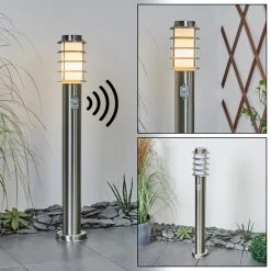 Hofstein Tunes Wegeleuchte Nickel-Matt, 1-flammig, Bewegungsmelder