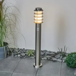 Hofstein Tunes Wegeleuchte Nickel-Matt, 1-flammig, Bewegungsmelder -Außenleuchten Verkäufe tunes wegeleuchte h3458884 12