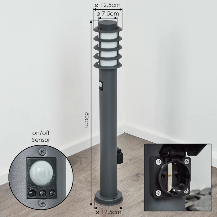 Hofstein Tunes Wegeleuchte Anthrazit, 1-flammig, Bewegungsmelder 4 Hofstein Tunes Wegeleuchte Anthrazit, 1-flammig, Bewegungsmelder – Bild 4