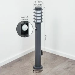 Hofstein Tunes Wegeleuchte Anthrazit, 1-flammig, Bewegungsmelder -Außenleuchten Verkäufe tunes wegeleuchte h3536506 3