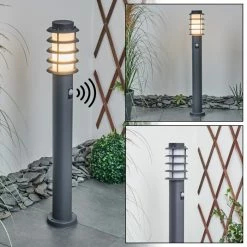 Hofstein Tunes Wegeleuchte Nickel-Matt, 1-flammig, Bewegungsmelder