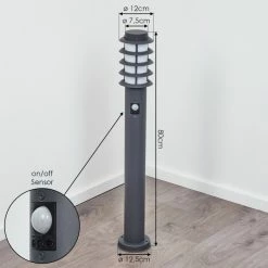 Hofstein Tunes Wegeleuchte Nickel-Matt, 1-flammig, Bewegungsmelder -Außenleuchten Verkäufe tunes wegeleuchte h3538678 3