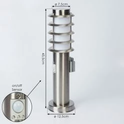 Hofstein Tunes Wegeleuchte Nickel-Matt, 1-flammig, Bewegungsmelder -Außenleuchten Verkäufe tunes wegeleuchte h3539323 3