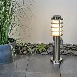 Hofstein Tunes Wegeleuchte Nickel-Matt, 1-flammig, Bewegungsmelder -Außenleuchten Verkäufe tunes wegeleuchte h3539323 7