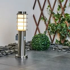 Hofstein Tunes Wegeleuchte Nickel-Matt, 1-flammig, Bewegungsmelder -Außenleuchten Verkäufe tunes wegeleuchte h3539323 8