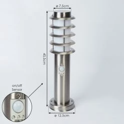 Hofstein Tunes Wegeleuchte Nickel-Matt, 1-flammig, Bewegungsmelder -Außenleuchten Verkäufe tunes wegeleuchte h3539354 3