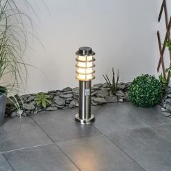 Hofstein Tunes Wegeleuchte Nickel-Matt, 1-flammig, Bewegungsmelder -Außenleuchten Verkäufe tunes wegeleuchte h3539354 6