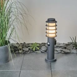 Hofstein Tunes Wegeleuchte Anthrazit, 1-flammig, Bewegungsmelder -Außenleuchten Verkäufe tunes wegeleuchte h3539873 5