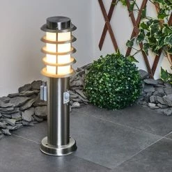 Hofstein Tunes Wegeleuchte Nickel-Matt, 1-flammig, Bewegungsmelder -Außenleuchten Verkäufe tunes wegeleuchte h3546529 11