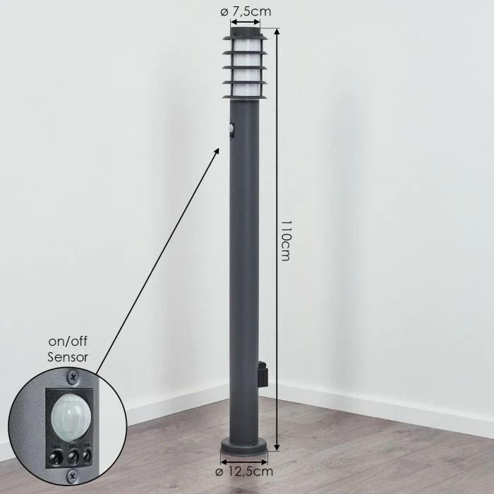 Hofstein Tunes Wegeleuchte Anthrazit, 1-flammig, Bewegungsmelder 4 Hofstein Tunes Wegeleuchte Anthrazit, 1-flammig, Bewegungsmelder – Bild 4