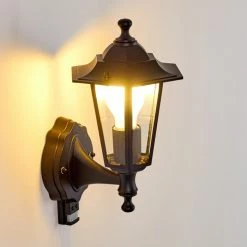 Hofstein Valtimo Außenwandleuchte Schwarz, 1-flammig, Bewegungsmelder -Außenleuchten Verkäufe valtimo aussenwandleuchte h3029879 10