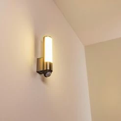 Hofstein Vas&ouml;n Au&szlig;enwandleuchte LED Edelstahl, 1-flammig, Bewegungsmelder -Außenleuchten Verkäufe vasoen aussenwandleuchte h3300411 do1 9