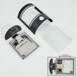 Hofstein Visnum Au&szlig;enwandleuchte Schwarz, Wei&szlig;, 1-flammig, Bewegungsmelder -Außenleuchten Verkäufe visnum aussenwandleuchte h3420843 4