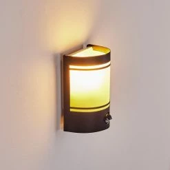 Hofstein Visnum Au&szlig;enwandleuchte Schwarz, Wei&szlig;, 1-flammig, Bewegungsmelder -Außenleuchten Verkäufe visnum aussenwandleuchte h3420843 6