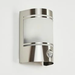 Hofstein Visnum Au&szlig;enwandleuchte Nickel-Matt, Wei&szlig;, 1-flammig, Bewegungsmelder -Außenleuchten Verkäufe visnum aussenwandleuchte h3430576 9