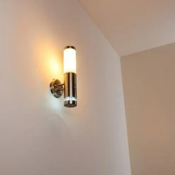 Hofstein Walise Außenwandleuchte Edelstahl, 1-flammig, Bewegungsmelder -Außenleuchten Verkäufe walise aussenwandleuchte h3299562 do1 9