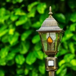 Hofstein Wegeleuchte Antibes Braun, Gold, 1-flammig, Bewegungsmelder -Außenleuchten Verkäufe wegeleuchte antibes h169149 12