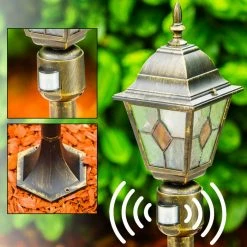 Hofstein Wegeleuchte Antibes Braun, Gold, 1-flammig, Bewegungsmelder -Außenleuchten Verkäufe wegeleuchte antibes h169149 9