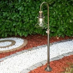 Hofstein Wegeleuchte BORKAN Braun, Gold, 1-flammig, Bewegungsmelder -Außenleuchten Verkäufe wegeleuchte borkan h3021361 do3 4