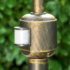 Hofstein Wegeleuchte BORKAN Braun, Gold, 1-flammig, Bewegungsmelder -Außenleuchten Verkäufe wegeleuchte borkan h3021361 do3 6